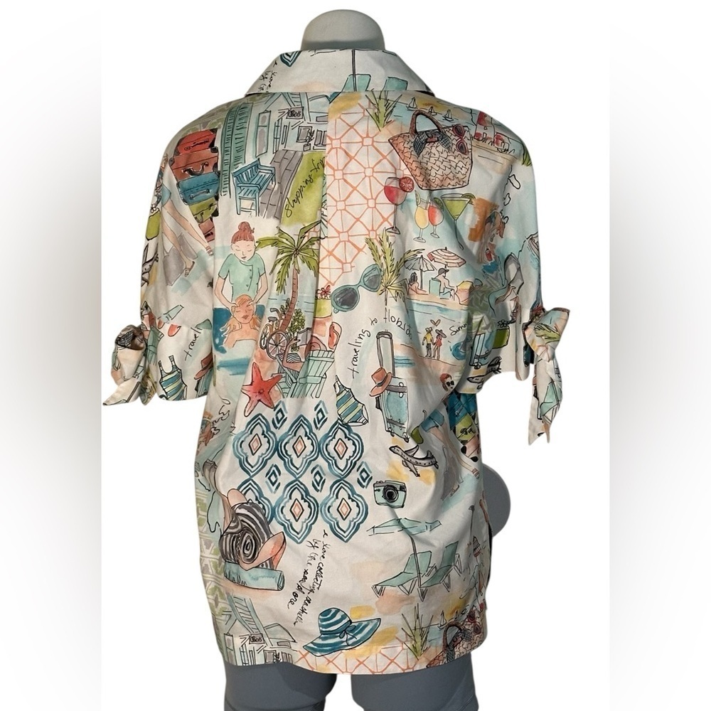 Chicos Bow & Grommet women’s tunic top, size 4, - Picture 2 of 5